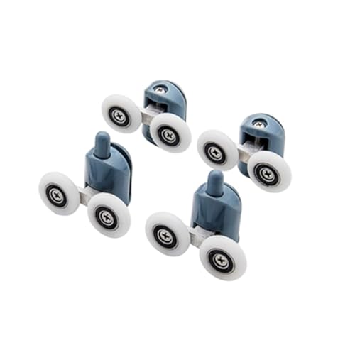Premium-Duschtürrollen – 4er-/8er-Set, 23 mm/25 mm Doppel-Popup-Gleitrollen for Glas- und Schranktüren(2PCS DOWN 2PCS UPPER 23MM) von LEYWHEF