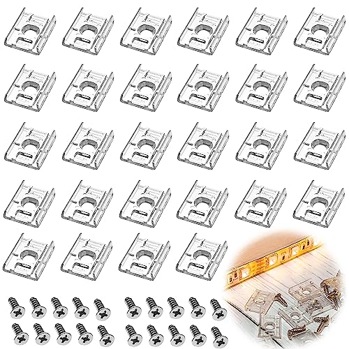 10mm LED Streifen Montagehalterung Clips 100 Stück LED Streifen Halterung mit 100 Schrauben LED Streifen Befestigung Clips LED Band Befestigungsclips LED Strip Befestigung Clips für 5050 LED Strips von LEZED