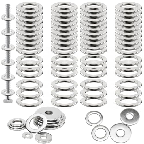 130 Stück Fitschenringe Zimmertüren Unterlegscheiben, Unterlegscheiben Türscharnier, Für Innentüren,Verhindert Metallverschleiß Und Reduziert Geräusche,Gibt 5 Verschiedene Größen M8 M10 M12 M14 M16. von LEZED