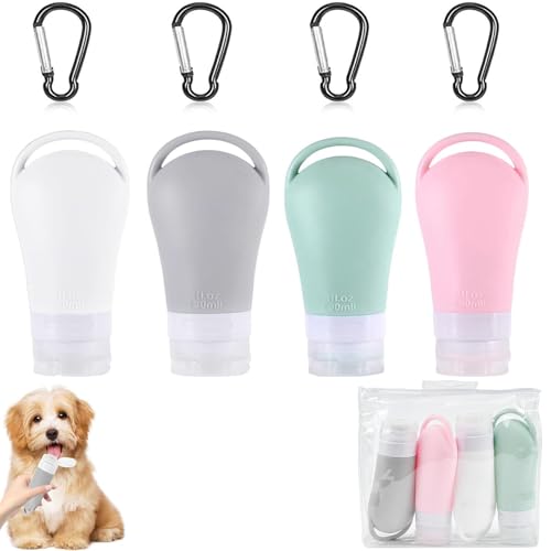 4 Stück 90ml Futtertube Zum Befüllen Hund Nassfutter Silikon Reiseflaschen, Hundefutter Tube Mit Karabiner, Befüllbare Tuben Für Hunde Wiederverwendbar Futtertube Hund Futterröhre Haustier(4 Farben). von LEZED