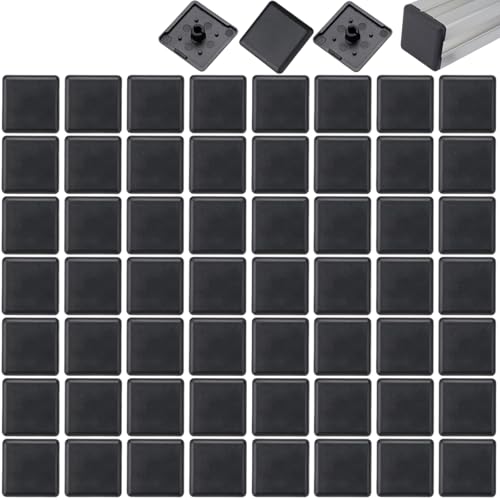 60 Stück Endkappen Aluminium 30x30mm, Aluminium-Profil-Abdeckkappen, aluprofil 30x30 schwarz, aluprofil 30x30 zubehör endkappen, für Alu-Konstruktionsprofil,Profil-Abdeckkappe(30mmx30mm) von LEZED