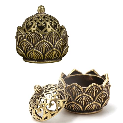 LEZED Lotus Räucherstäbchen Halter 2 Stück Bronze Retro Weihrauchbrenner Räucherkerzen Halter Mini Hollow Räucherschale Räuchergefäß Mit Deckel Räucherkegel Halter für Zuhause BüroTeehaus Dekoration LEZED Lotus Räucherstäbchen Halter 2 Stück Bronze Retro Weihrauchbrenner Räucherkerzen Halter Mini Hollow Räucherschale Räuchergefäß Mit Deckel Räucherkegel Halter für Zuhause BüroTeehaus Dekoration von LEZED