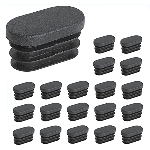 LEZED Stuhlbeinkappen Stuhl Abdeckkappen Fußkappen für Gartenstühle Oval Stuhlbeinkappen Möbel Schutzkappen Ovalrohre Rohrkappen Gleiter Stopfen Endkappen Kunststoff 20 Stück (20x40mm) von LEZED