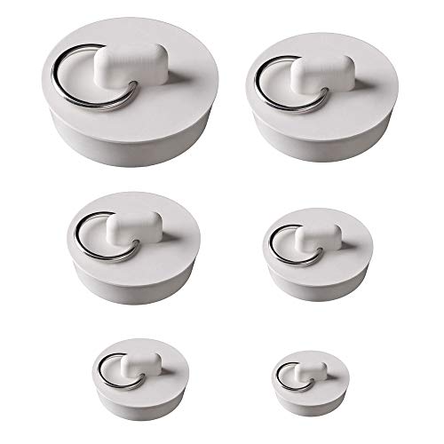 Lezed Gummi Waschbecken Stopper Drain Stopper Plug Abflussstopfen Abflußstöpsel Wasserbeckenstöpsel Abfluss-Stopfen Abflussstopper für Abflüsse Stopfen für Badewanne, Küche und Bad 23-40mm 6 Stück von LEZED