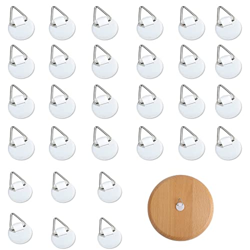 Unsichtbare Selbstklebende Telleraufhänger,30 StückKunststoff Vertikale Plattenhalter,2.2CM Wandtellerhalter Selbstklebend,Runder Klebeplatte Aufhänger für Landschaftsplatte, Kunstplattenaufhängung von LEZED