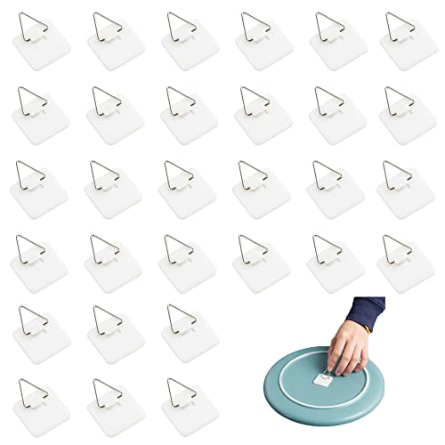 Unsichtbare Selbstklebende Telleraufhänger,30 StückKunststoff Vertikale Plattenhalter,2.5CM Wandtellerhalter Selbstklebend,Quadrat Klebeplatte Aufhänger für Landschaftsplatte, Kunstplattenaufhängung von LEZED