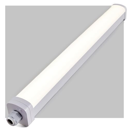 LEZOE LED Feuchtraumleuchte IP66 120CM, 30W 4200Lumen (140Lm/W) LED Deckenleuchte Röhre, IP66 Wasserfest Deckenlampe Wannenleuchte für Bad Feuchtraum Lager Keller Garage Werkstatt Küche Büro 4000K von LEZOE