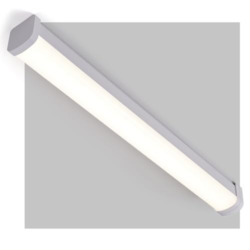 LEZOE LED Feuchtraumleuchte IP66 60CM, 15W 2100Lumen (140Lm/W) Deckenleuchte LED Röhre Feuchtraum, IP66 Wasserfest lampe Wannenleuchte für Bad Feuchtraum Lager Keller Garage Werkstatt Küche Büro 4000K von LEZOE