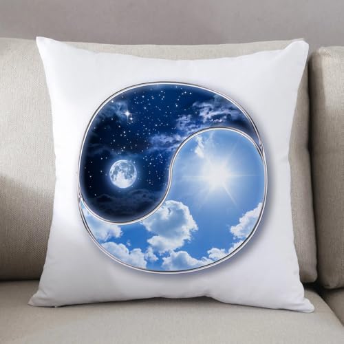 LEZUAHSH Kissenbezüge Couchkissen Modern Kuschelig Dekokissen Kissenhülle Sofakissen Zierkissen Wohnzimmer Bett,Wohnungsdekor, Yin Yang Welt mit Harmonie von Mond und Sonne von,30x30cm LEZUAHSH Kissenbezüge Couchkissen Modern Kuschelig Dekokissen Kissenhülle Sofakissen Zierkissen Wohnzimmer Bett,Wohnungsdekor, Yin Yang Welt mit Harmonie von Mond und Sonne von,30x30cm von LEZUAHSH