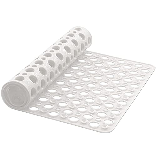 Duschmatte TPE Badewannenmatte Quadrat Badewanneneinlage mit Saugnapf rutschfest Badezimmermatte Anti Rutsch Dusche Matte Antibakteriell Duscheinlage BPA frei und Latexfrei Badematte(70x70cm,Weiß) von LEZUAN