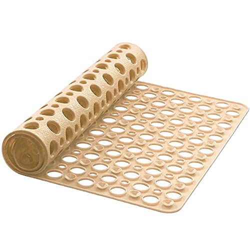 Duschmatte TPE Badewannenmatte Rechteck Badewanneneinlage mit Saugnapf rutschfest Badezimmermatte Anti Rutsch Dusche Matte Antibakteriell Duscheinlage BPA frei und Latexfrei Badematte(38x70cm,Gelb) von LEZUAN