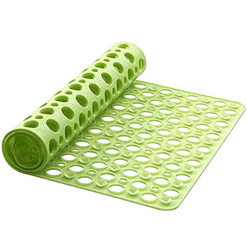 Duschmatte TPE Badewannenmatte Rechteck Badewanneneinlage mit Saugnapf rutschfest Badezimmermatte Anti Rutsch Dusche Matte Antibakteriell Duscheinlage BPA frei und Latexfrei Badematte(38x70cm,Grün) von LEZUAN