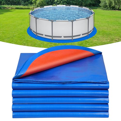 LEZZYRUCK Runde Poolfolie für oberirdische Pools, verdickte PE-Unterpool-Matte, zweifarbiges Bodentuch, verhindert Durchstiche, verlängert die Lebensdauer der Auskleidung LEZZYRUCK Runde Poolfolie für oberirdische Pools, verdickte PE-Unterpool-Matte, zweifarbiges Bodentuch, verhindert Durchstiche, verlängert die Lebensdauer der Auskleidung von LEZZYRUCK