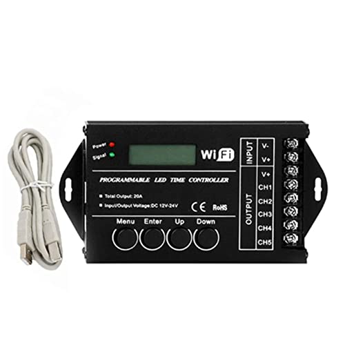 LElgqceu DC 12 V 24 V WiFi RGB Time Programmierbar LED Controller TC421 5 Kanäle 20 A Gemeinsame Anode programmierbar LED Strip Dimmer LElgqceu DC 12 V 24 V WiFi RGB Time Programmierbar LED Controller TC421 5 Kanäle 20 A Gemeinsame Anode programmierbar LED Strip Dimmer von LElgqceu