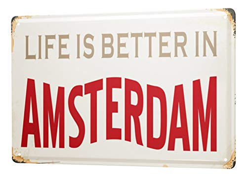 Blechschild Fernweh Stadt Amsterdam Niederlande von LEotiE SINCE 2004