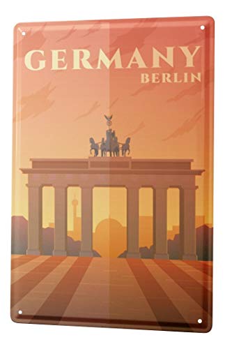 Blechschild Retro Metropole Berlin Deutschland Blechschild Retro Metropole Berlin Deutschland von LEotiE SINCE 2004