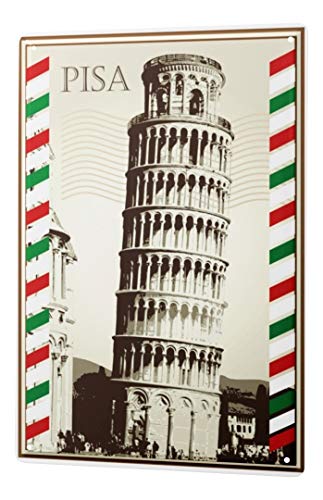 Blechschild Retro Metropole Pisa Italien von LEotiE SINCE 2004