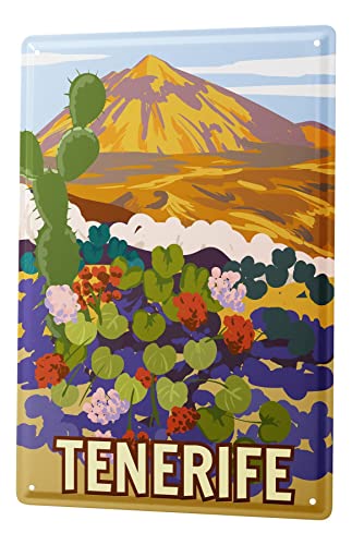 Blechschild Retro - Vintage Metall-Poster für Reise Fans - Teneriffa Spanien Motiv - 20 x 30 cm von LEotiE SINCE 2004