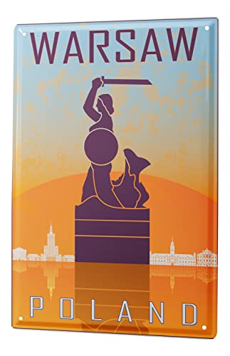 Blechschild Retro - Vintage Metall-Poster für das Wohnzimmer - Warschau Polaen Motiv - 30 x 40 cm Blechschild Retro - Vintage Metall-Poster für das Wohnzimmer - Warschau Polaen Motiv - 30 x 40 cm von LEotiE SINCE 2004