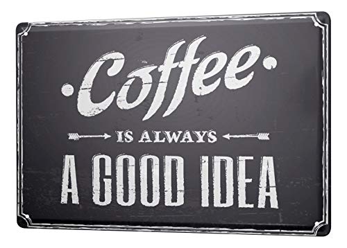 Blechschild Vintage Retro Metallschild Wandschild Blech Poster Kaffee Cafe Bar Gute Idee von LEotiE SINCE 2004