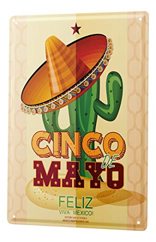 Blechschild Vintage Retro Metallschild Wandschild Blech Poster Nostalgie Motiv Mexiko von LEotiE SINCE 2004