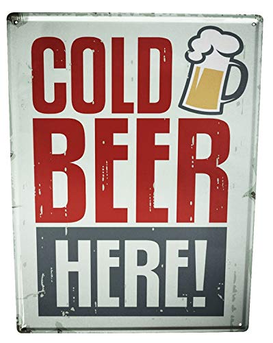 Blechschild Wandschild 30x40 cm Vintage Retro Metallschild Nostalgie Bier Kaltes Bier von LEotiE SINCE 2004