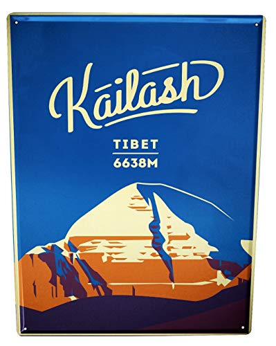 Blechschild Welt Reise Berg Kailash Tibet von LEotiE SINCE 2004