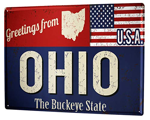 Blechschild Weltenbummler Grüße Ohio USA von LEotiE SINCE 2004