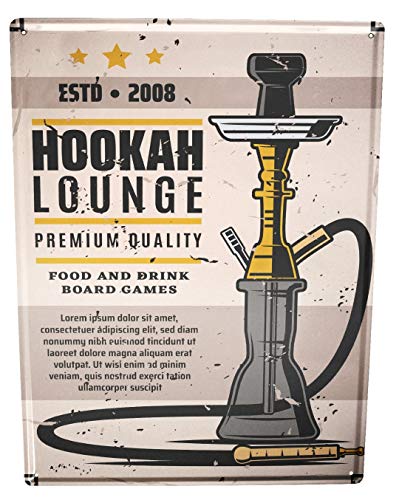 Blechschild XXL Tabak Nostalgie Shisha Hookah Lounge von LEotiE SINCE 2004