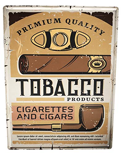 Blechschild XXL Tabak Nostalgie Tabak Zigarre von LEotiE SINCE 2004