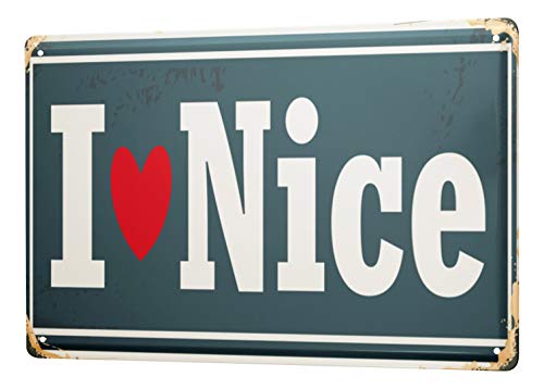 Blechschild Fernweh Stadt Nizza Frankreich von LEotiE SINCE 2004