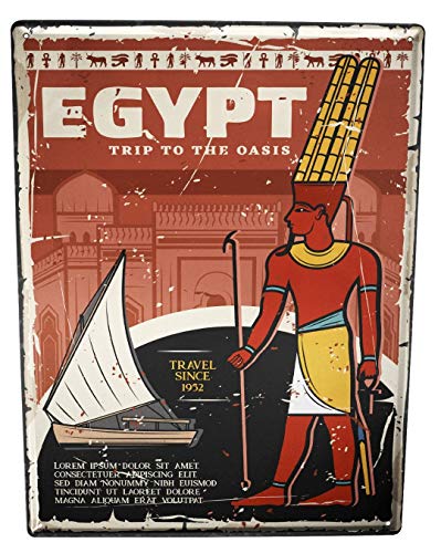 LEotiE SINCE 2004 Blechschild Pharao Sonnengott Pharao Hieroglyphen Archäologie von LEotiE SINCE 2004