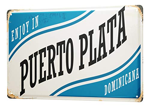 LEotiE SINCE 2004 Blechschild Retro Metropole Puerto Plata von LEotiE SINCE 2004