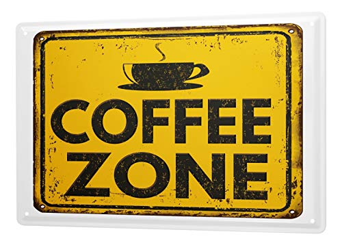 LEotiE SINCE 2004 Blechschild Vintage Retro Metallschild Wandschild Blech Poster Kaffee Kaffee Zone von LEotiE SINCE 2004