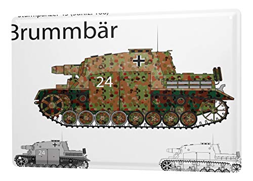 LEotiE SINCE 2004 Blechschild Vintage Retro Metallschild Wandschild Blech Poster Militär Panzer SdKfz. 166 LEotiE SINCE 2004 Blechschild Vintage Retro Metallschild Wandschild Blech Poster Militär Panzer SdKfz. 166 von LEotiE SINCE 2004
