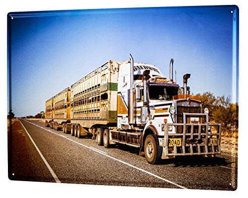 LEotiE SINCE 2004 Blechschild Vintage Retro Metallschild Wandschild Blech Poster Nostalgie Auto Retro Road Train Australien von LEotiE SINCE 2004