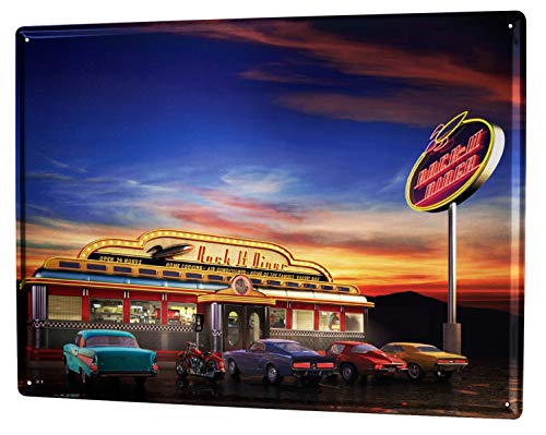 LEotiE SINCE 2004 Blechschild Wandschild 30x40 cm Vintage Retro Metallschild Nostalgie Auto Retro Diner USA von LEotiE SINCE 2004