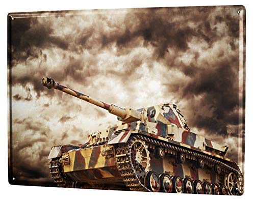 LEotiE SINCE 2004 Blechschild Wandschild 30x40 cm Vintage Retro Metallschild Nostalgie Panzer von LEotiE SINCE 2004