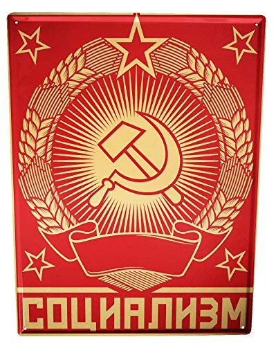 LEotiE SINCE 2004 Blechschild Wandschild 30x40 cm Vintage Retro Metallschild Retro Hammer und Sichel von LEotiE SINCE 2004