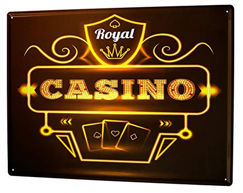 LEotiE SINCE 2004 Blechschild Wandschild 30x40 cm Vintage Retro Metallschild Stadt Casino Royal von LEotiE SINCE 2004