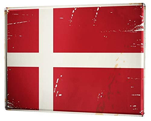 LEotiE SINCE 2004 Blechschild Wandschild 30x40 cm Vintage Retro Metallschild Urlaub Reisebüro Dänemark von LEotiE SINCE 2004