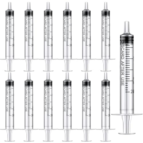 12 Stück 2.5ml Plastikspritzen, Einwegspritze mit Deckel Kunststoffspritzen Sterile Verpackung Spritze Ohne Nadel für Wissenschaftslabors, Messen, Gießen, Abgabe, Füttern von Haustieren von LFBEST