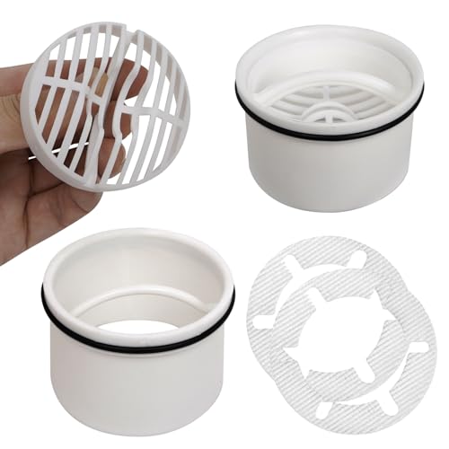 2 Set Haarsieb+Tauchrohr für Dusche Ablaufgarnitur Set,Kompatibel mit Ablaufgarnitur Haarsieb für Dusche Ersatz,6960、6961、6962、6963,Abflusssieb Dusche, Ersatzarmaturen für Duschabflüsse von LFBEST