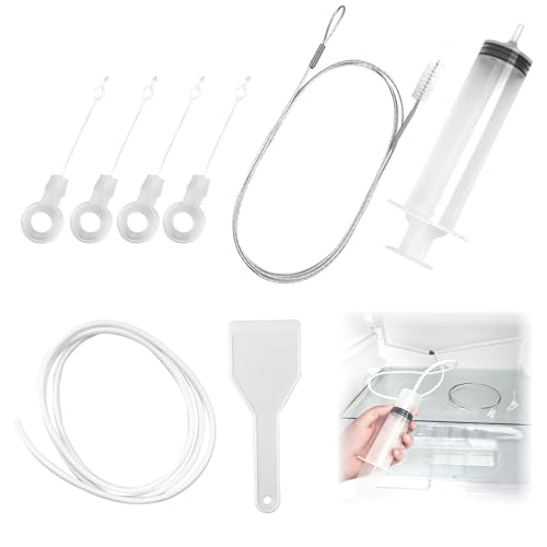 8 Stück KüHlschrank Reinigungsset,KüHlschrank Entleerungsbagger,Abflussloch des KüHlschranks, RohrreinigungsspiralbüRste für Die Haushaltsreinigung des KüHlschranks, KüChe von LFBEST