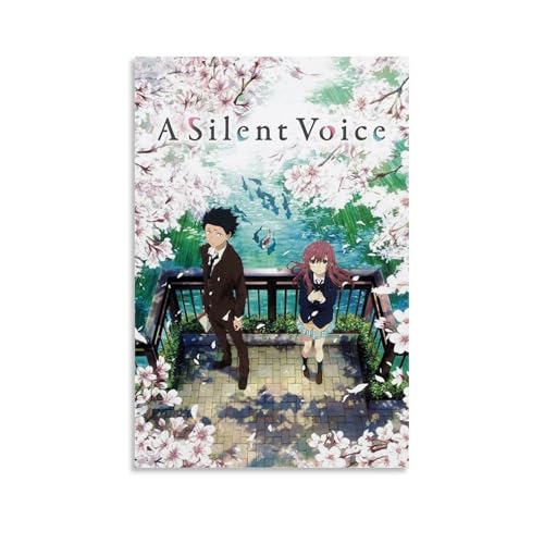 Kunstdruck auf Leinwand "A Silent Voice" sind geeignet für Schlafzimmer, Esszimmer und Wohnzimmer, schönes Kunstwerk ist ein tolles Geschenk für Freunde, ungerahmt, 60 x 90 cm von LFFHUU