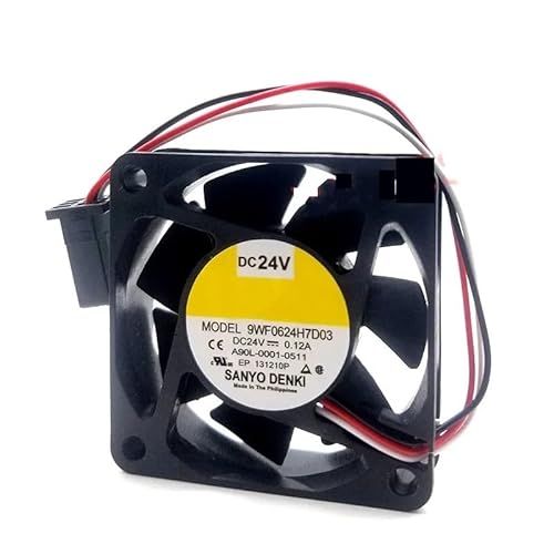 LFGOZSD Für SANYO 9WF0624H7D03 24V 6cm 6015 CNC-Maschinenlüfter 0,12A 60×60×15mm Lüfterkühler(FNK-A) von LFGOZSD