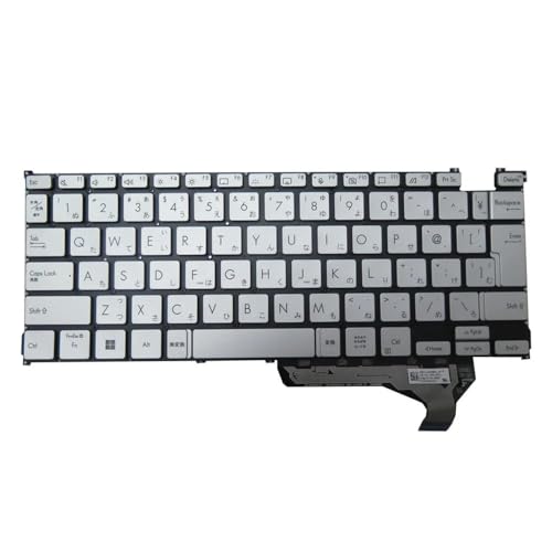 LFGOZSD Laptop-Tastatur für ASUS für ZENBOOK14 für OLED UM3402Y UM3402YA UX3402V UX3402VA BX3402Z mit Hintergrundbeleuchtung ohne Rahmen Silber Japanisch JP(BX3402Z) von LFGOZSD