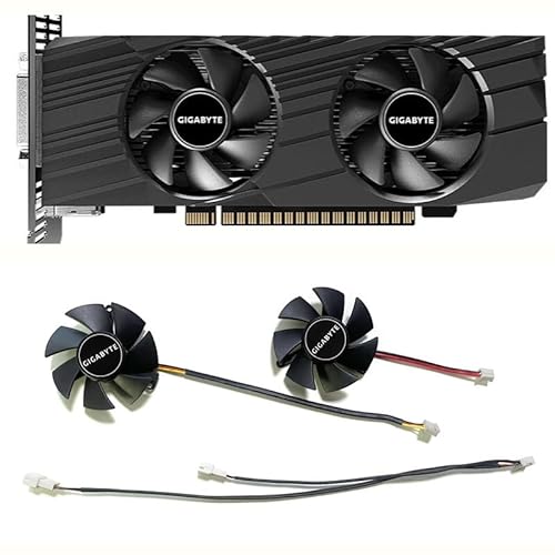 LFGOZSD Lüfter 2pin 3pin 46mm Für Gigabyte GTX 1650 GTX1650 D6 OC Profil 4G GTX1630 0,19 EINE FS1250-A1053A GPU Video Kühler(Gold) von LFGOZSD