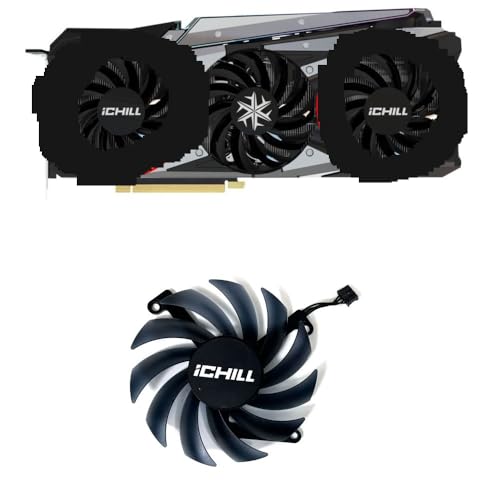 LFGOZSD Lüfter 87 mm 4-polig CF-12915S für INNO3D RTX 3070 3070Ti 3080 3080Ti 3090 ICHILL X4 OC GPU-Grafikkartenlüfter(Green) von LFGOZSD
