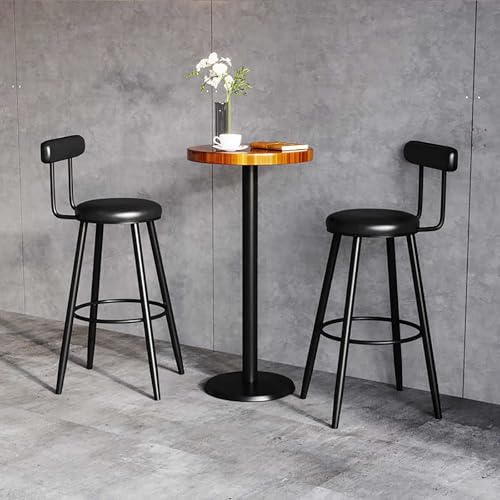 LFHWHKJ 41 Zoll runder Stehtisch und Stuhl, runder Kneipentisch in Thekenhöhe mit 2 Barhockern mit PU-Polsterung, Cocktailtisch, Stehtisch for Bar, Esszimmer, Küche, Bistro, Café, Restaurant(Table+Cha LFHWHKJ 41 Zoll runder Stehtisch und Stuhl, runder Kneipentisch in Thekenhöhe mit 2 Barhockern mit PU-Polsterung, Cocktailtisch, Stehtisch for Bar, Esszimmer, Küche, Bistro, Café, Restaurant(Table+Cha von LFHWHKJ